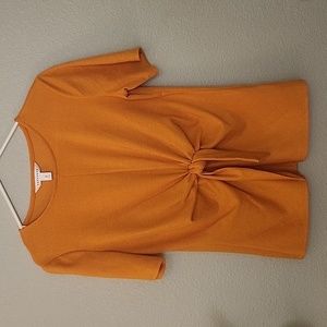 POPSUGAR Women's Mustard Yellow top with a front bow tie detail Size S